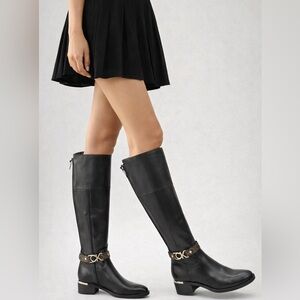 Calvin Klein Daphny Black Knee-High Boots NEW